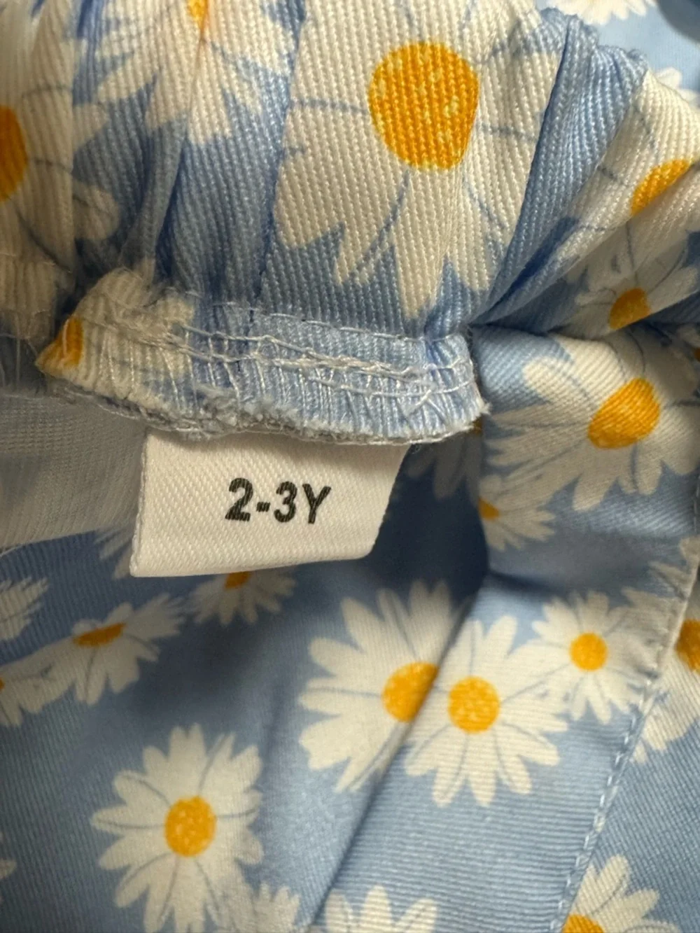 Blue Daisy‎ Print Kids Overalls Shorts - Floral Suspender Romper 2-3 Year Old